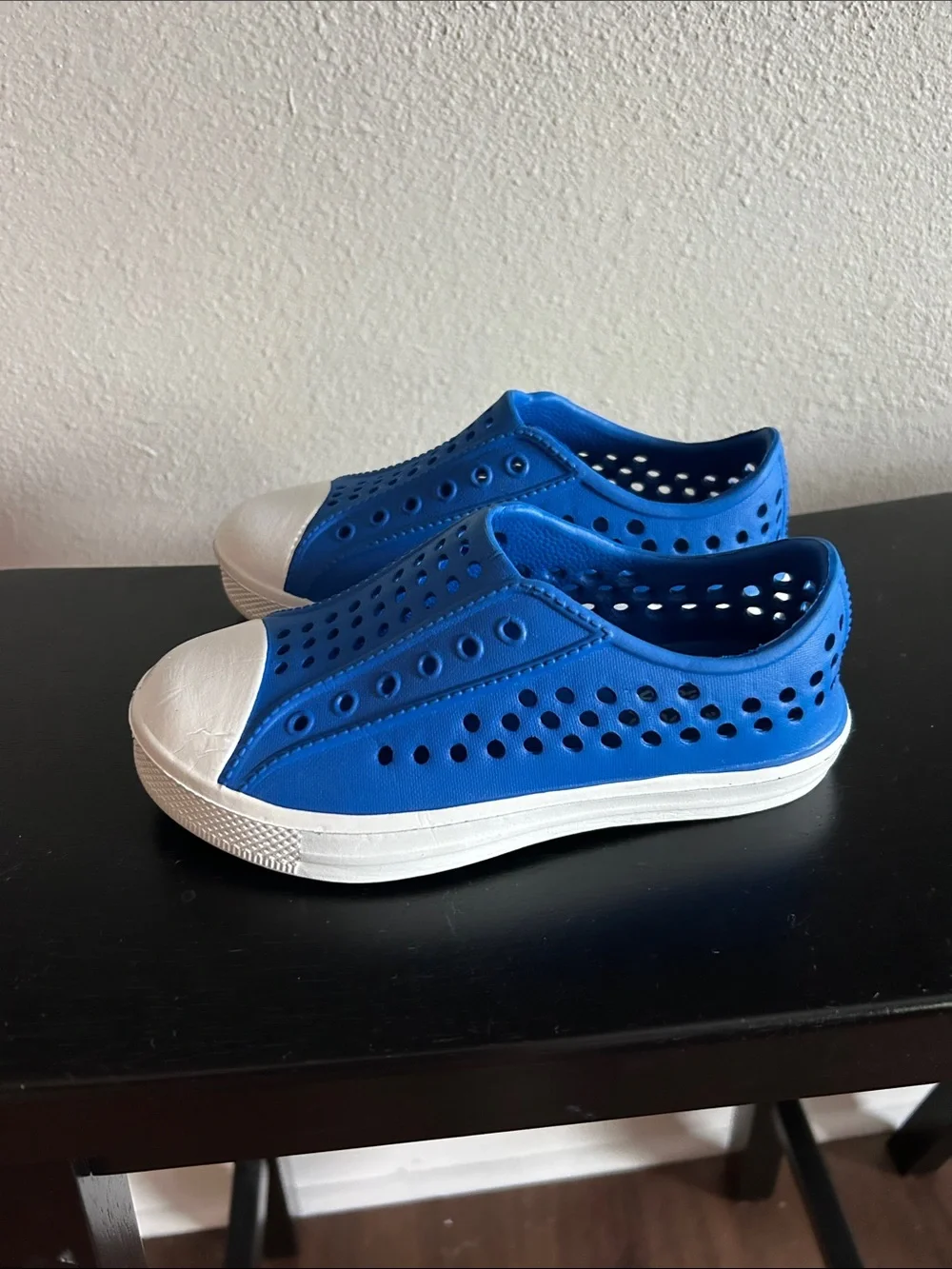 Jumping Beans Blue and White Slip-On Kids Water Shoes